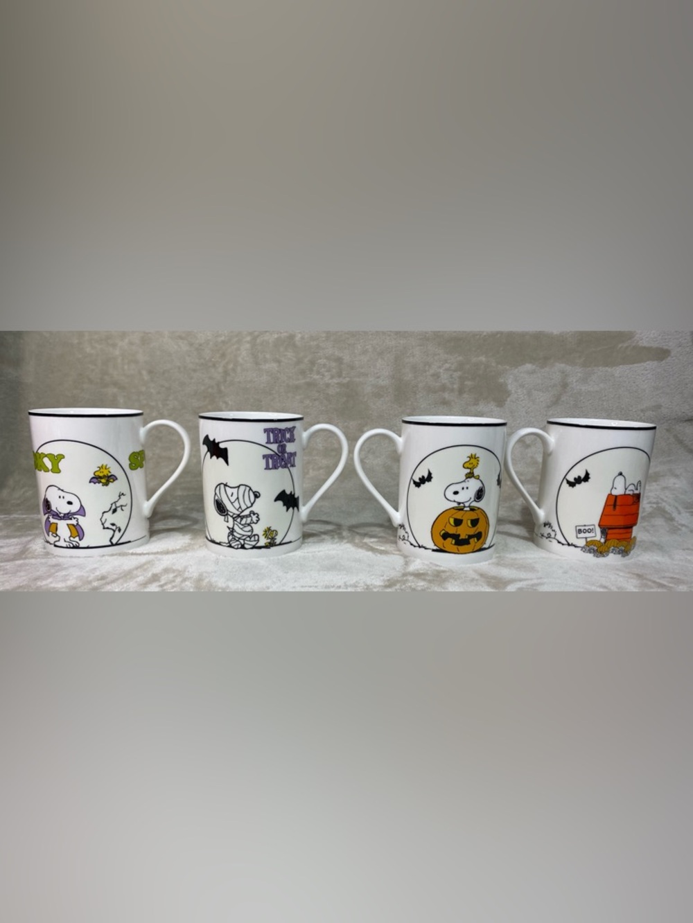 Lenox Peanuts Snoopy The Great Pumpkin Mugs - Set of 4 Halloween - Picture 8 of 16